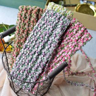 彩色渐变立体蔷薇花边辅料碎花小清新田园风水溶花边刺绣服装材料