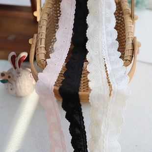 DIY手工輔料服裝 材料 鎖邊 優質單邊蝴蝶結全棉布邊刺繡花邊輔料