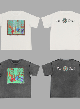 LAST HEIRS 跳舞小熊Grateful Dead水洗做旧重磅VintageT恤Boxy版