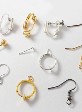 DIY饰品配件15MM耳勾耳环挂头耳坠 银耳钩金色/白K/银色/古青1249