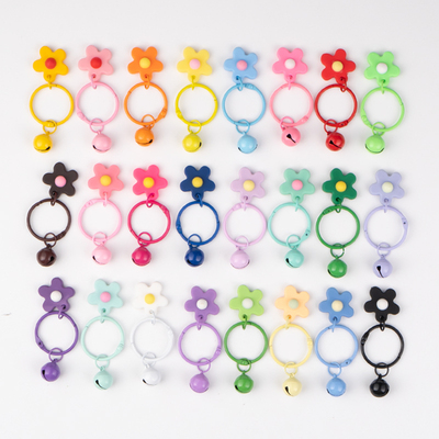 花铃套装小礼物韩版彩色软胶小花朵铃铛钥匙扣挂件挂饰钥匙圈