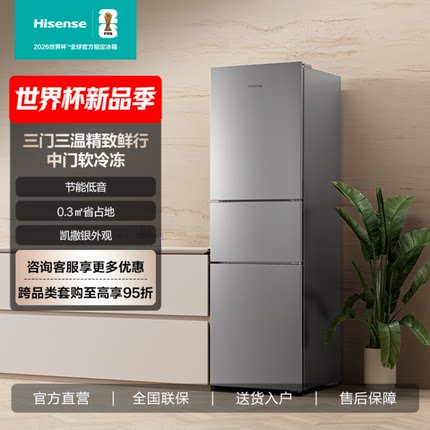海信215升小冰箱三门冷藏冷冻家用低噪Hisense/海信 BCD-215YK1F