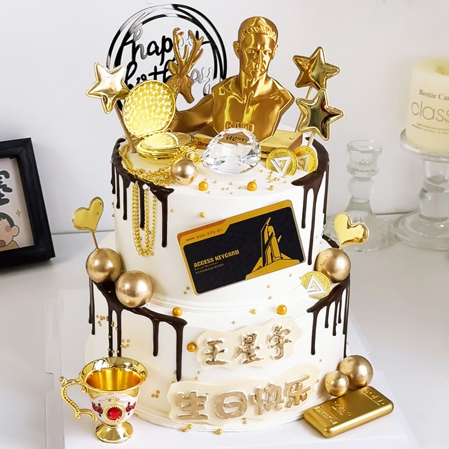 网红生日男孩游戏蛋糕装饰三角洲行动蛋糕装饰配件非洲之心摆件
