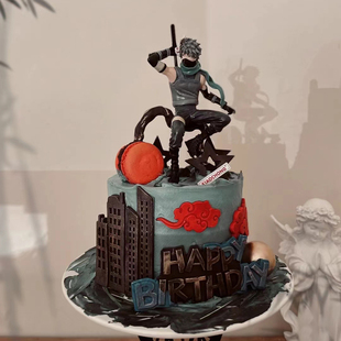 火影忍者旗木卡卡西老师斩首大刀男孩生日蛋糕装饰手办公仔摆件