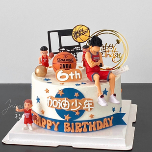 加油少年生日蛋糕装饰摆件插件樱木花道流川枫篮球小子灌篮高手