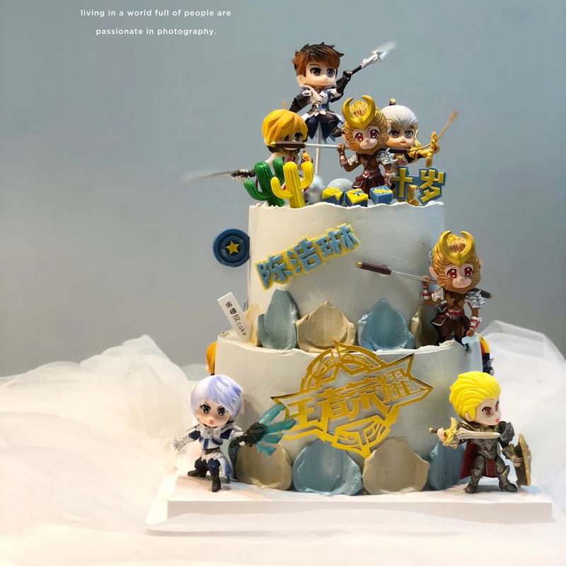 王者荣耀生日蛋糕装饰摆件玩偶