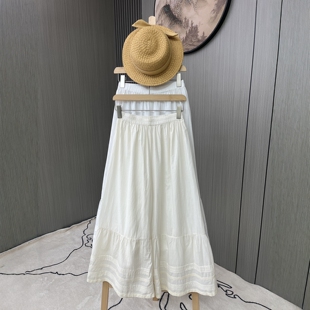26春夏日系简约薄棉布宽松阔腿打底衬裤叠穿花边拼接休闲文艺裙裤