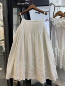 日系25夏季 新款 下摆重工刺绣花边棉布吊带连衣裙简约内搭叠穿打底
