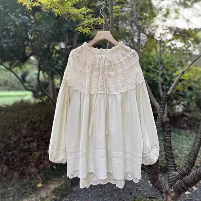 宽松甜美套头长袖棉料