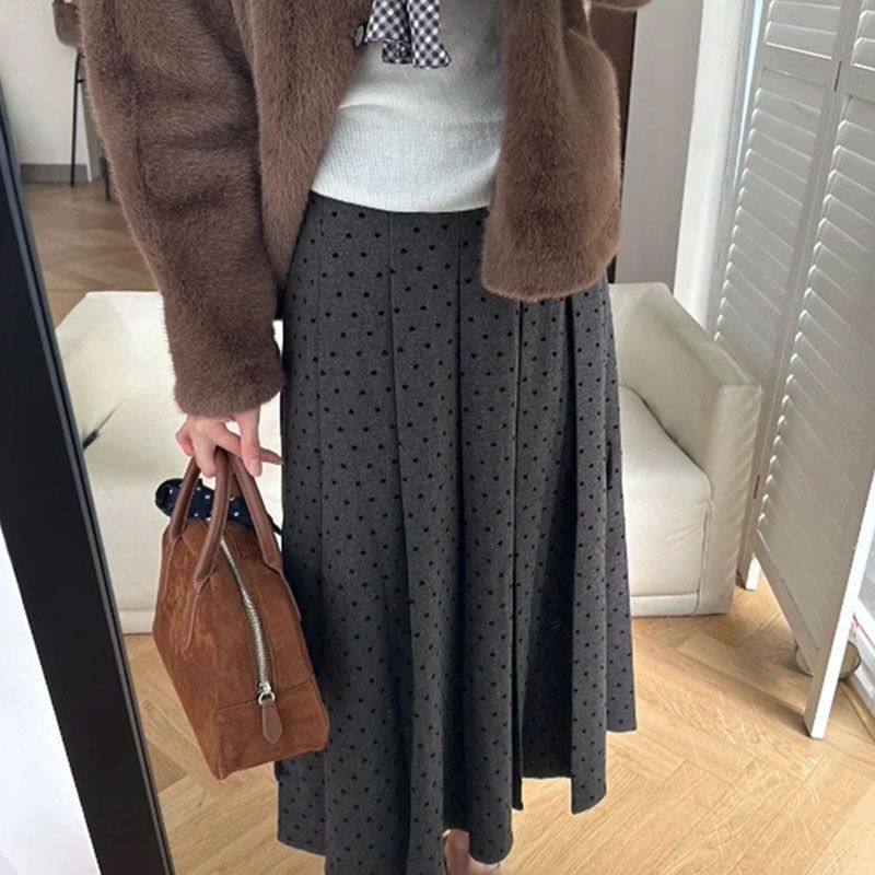 加厚毛呢磨毛大码梨型女装半身裙