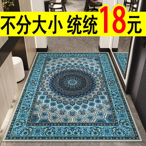美式轻奢入户进门垫门厅玄关垫乡村田园复古波斯地毯门口进门地毯