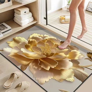 卫生间门口地垫硅藻泥厕所防滑垫入户门脚垫速干吸水垫浴室速干毯