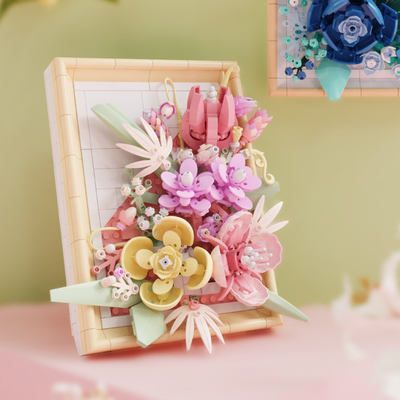 花束相框拼益智DIY手工积木玩具