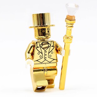 品高PG999小金人死侍幻视美队蜘蛛侠电镀拼积木人仔益智儿童玩具