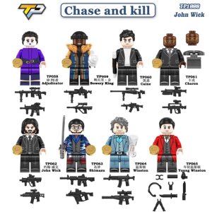 疾速追杀电影系列约翰威克凯恩温斯顿拼装积木人仔儿童玩具TP1008