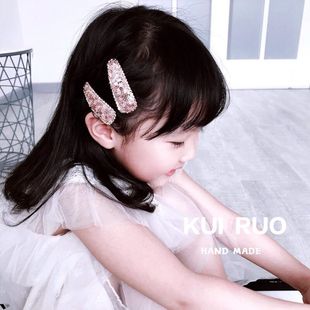 韩版儿童头饰女童亮片BB夹百搭小孩发夹碎发刘海夹对夹宝宝发卡子