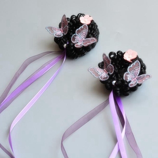 轻轻慢 儿童发夹古风发饰古装假发圈女童假发卷流苏吊坠款汉服搭