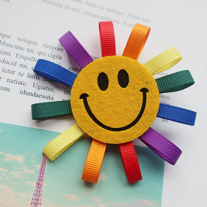 轻轻慢儿童发饰黄色笑脸全包布