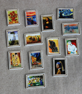 神还原！高品位树脂材质好玩有趣的世界名画磁性冰箱贴立体3D