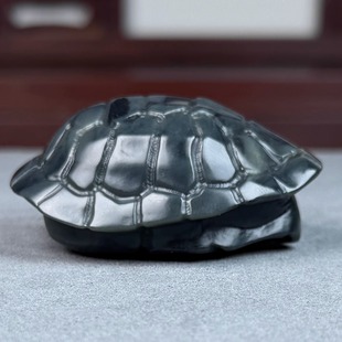 和田玉青花乌龟壳玄武龙龟神龟卜解压文玩茶宠龟甲桌面摆件手把件