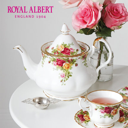 RoyalAlbert皇家阿尔伯特 老镇玫瑰系列骨瓷咖啡壶英式下午茶壶 餐饮具 茶壶 原图主图