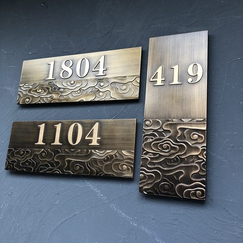 铝合金纯铜材质家用门牌