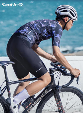 Santic森地客 骑行背带短裤男 EIT双箭头坐垫户外自行车夏季