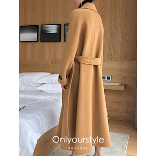 上海刘嘉玲Carina 镇店高端双面100%山羊绒2026新女大衣冬 Lau同款