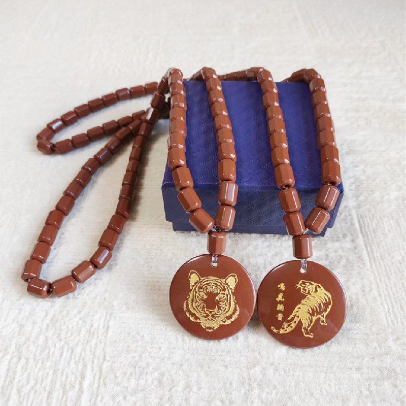 韩国新款托玛琳颈椎项链新春祝福麦饭石颈部防护锗石缓解疲劳链子