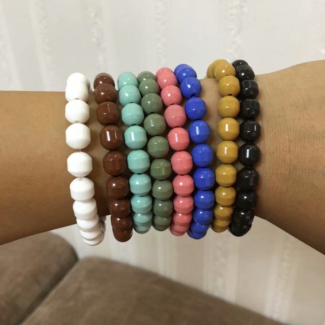 正品托玛琳彩色电气石手环圆珠青岛麦饭石八角珠锗石手链带盒