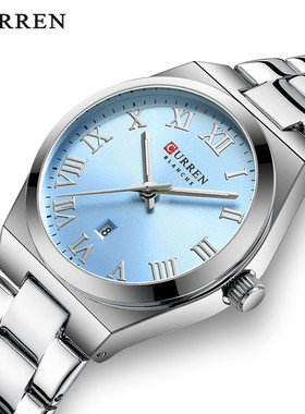 CURREN/卡瑞恩 9095女士钢带手表时尚简约女表女士时装手表女日历