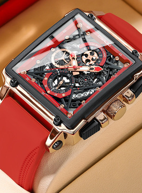 热卖爆款男士手表男表日历六针硅胶带表石英表运动夜光腕表男款