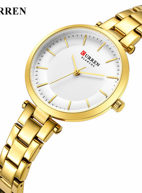CURREN/卡瑞恩9054女士简约手表小巧钢带手表女表外贸休闲女表