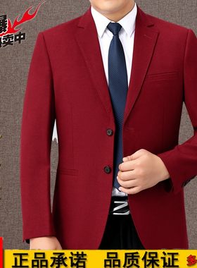 春秋男士羊毛西服商务休闲西装男装上衣外套大码中年羊绒单便西