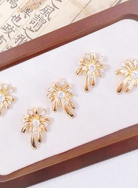 爆款铜烟花吊坠非遗螺钿仿烧蓝手工diy素胚底胚气质配饰配件