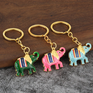 跨境新款 滴油立体大象汽车钥匙扣挂件饰品小礼品 战象泰国热卖