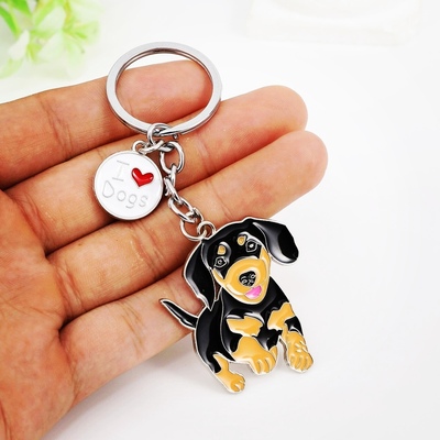 Dachshund Dog Keychain腊肠犬钥匙扣宠物狗挂件钥匙圈饰品