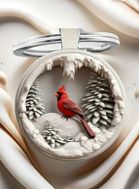 跨境新款 优雅红色红雀钥匙扣可爱合金饰品适用于钱包包包和背包