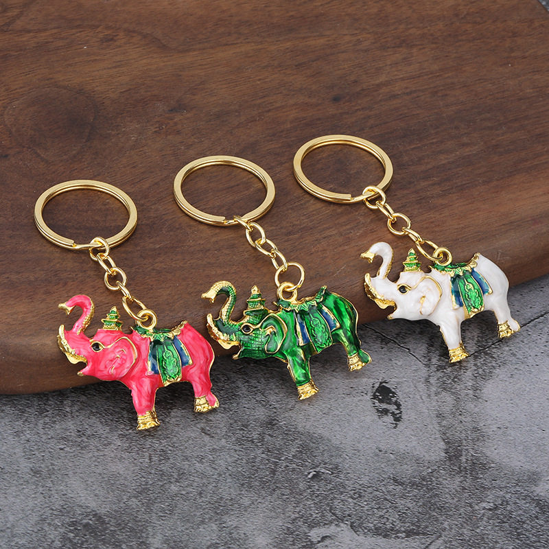 跨境货源泰国大象钥匙扣可爱小象汽车钥匙链女款高档简约挂件饰品