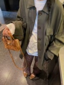 韩国东大门春新款 亚麻料风衣外套 韩系ins风百搭宽松设计感工装