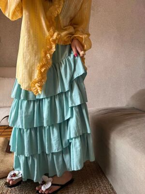 韩国东大门2026春季韩版新款时尚ins潮松紧腰蛋糕分层大摆半身裙