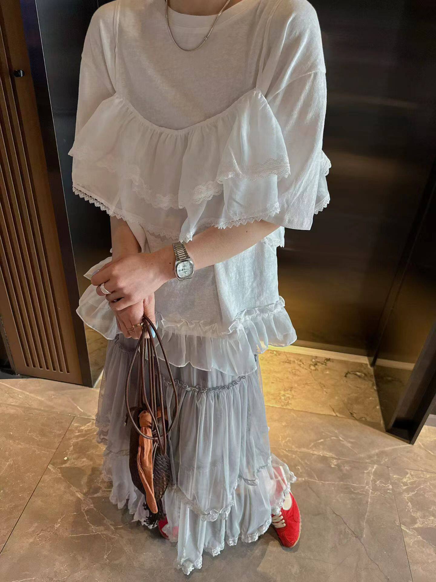 韩国东大门2026新韩版新款时尚小调性圆领短袖T恤小背心两件套