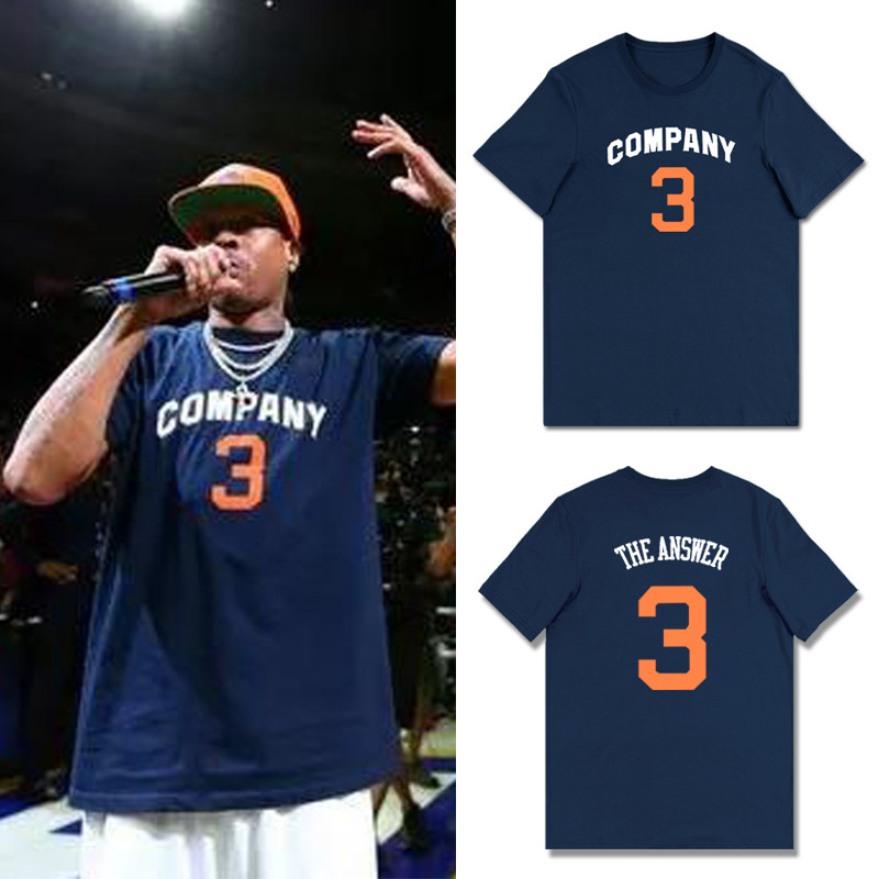 big3艾弗森3号答案ai篮球联赛宽松新款夏季运动休闲短袖t恤男士潮