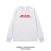 创意恶搞diu粤语DHL广东白话长袖 T恤衫 男宽松圆领休闲百搭棉上衣