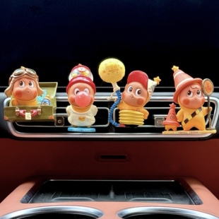 正版泡泡玛特123星星人汽车出风口装饰车载香薰车内饰品摆件礼物