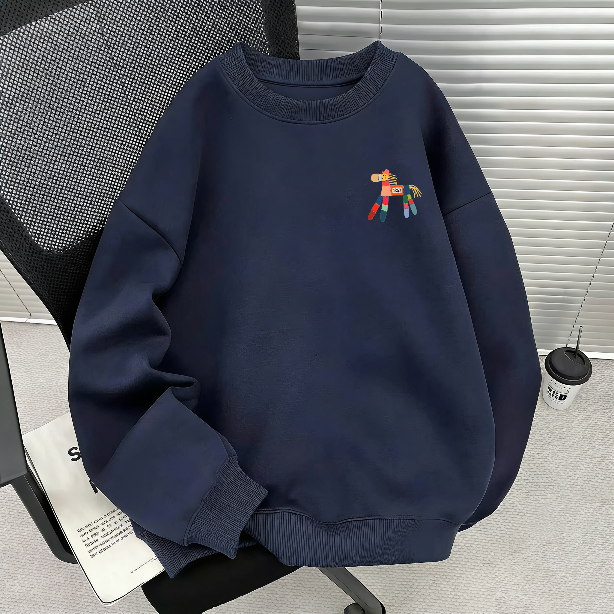 香港潮牌折扣l奥莱特价l时尚圆领秋冬加绒打底衫纯棉重磅春秋卫衣