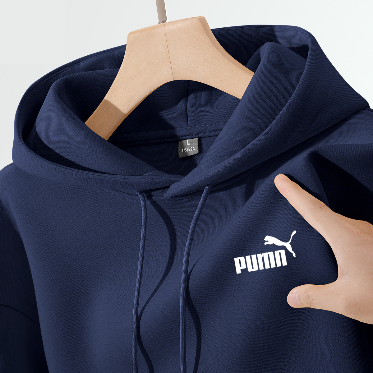 品牌专区  春秋纯棉重磅卫衣连帽时尚潮流打底衫秋冬加绒卫衣男