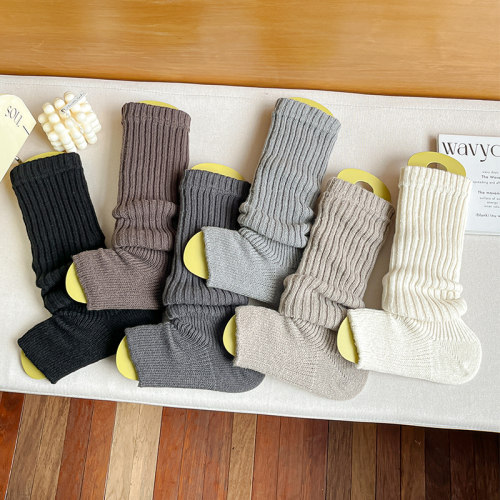 秋冬季纯色毛线针织保暖踩脚Y2K袜套袜子女JK千禧风OC腿套