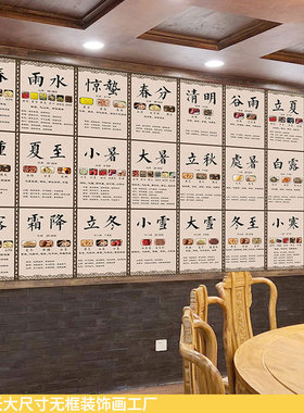 24节气药膳养生文化大尺装饰壁画