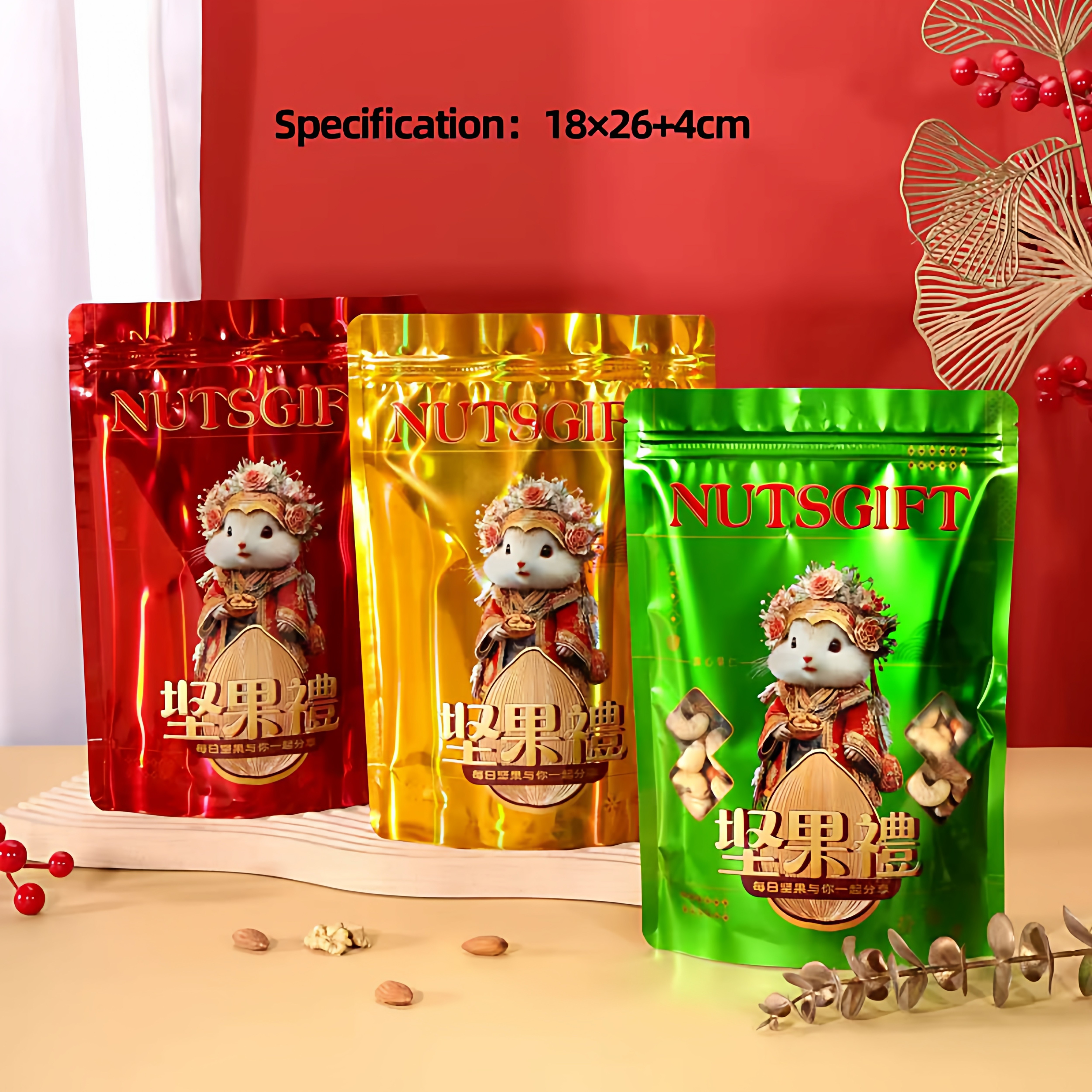 每日坚果包装袋坚果通用牛皮加厚自封口密封袋自立食品通用干果袋